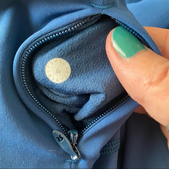 Lululemon | Women's Teal Cropped Running Tights Pockets Mesh Inset - Size 4 - Picture 8 of 9